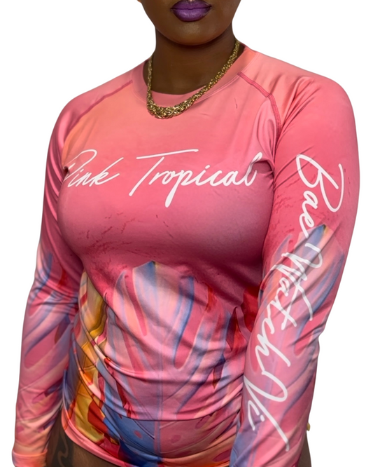 Pink Tropical Rash Guard